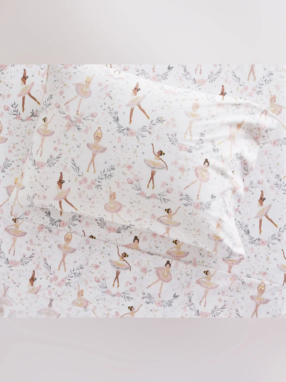 Pottery Barn Kids Pink Ballerina Organic Cotton Twin Sheet Set NEW